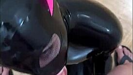 She's a slut in full latex getting her kinky ass fucked