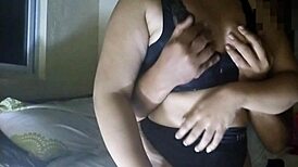 A guy gets a blowjob and some romance from his girl