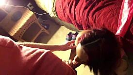 Young Ebony Slut Throating It Deep