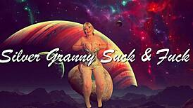 Mature Granny Sucks and Fucks