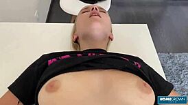 busty woman sucks cock and gets pussy pounded hard