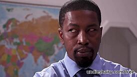 naughty redhead student interacts with black teacher