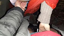 autumn romantic sex in hut with lesbian illusion girls, full of mystery