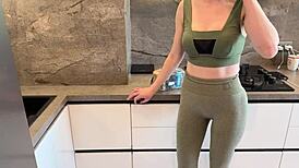 real cheating on wife with her best friend while wife is in the kitchen - russian amateur with conversations and english subtitles