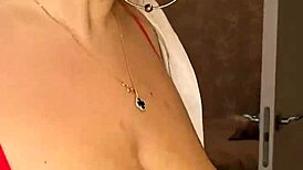 MILF's huge tits pouring milk, lick it off