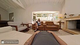 Vrb trans busty redhead shemale therapist in sexy lingerie sucks your dick and fucks bareback pov