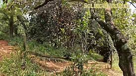 yenifer chacon lets soldier penetrate her wet vagina bareback in forest