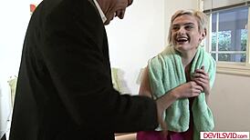 Blonde Babysitter's Ass Fucked by Boss