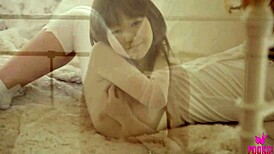 Teen brunette fingers her aching nipples to intense orgasm