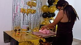 is he fucking his hot stepsister doll on her birthday?