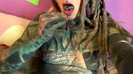 masturbation solo tattooed girl dirty talk with german