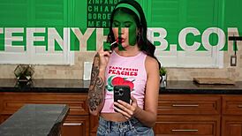 Braylin's tight pussy gets face-covered after cock-sucking