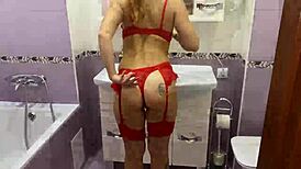 my stepbro found me fucking on the washing machine with my hairy pussy