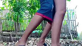 Teen sensation fucking neighbor's wife in backyard garden leads to orgasm and female ejaculation