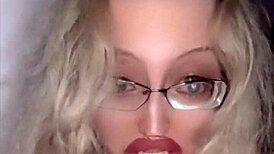 a full movie storyline featuring russian woman with glasses and lipstick.