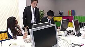 Hairy Pussy Japanese Secretary Seduces Boss At Desk Fuck