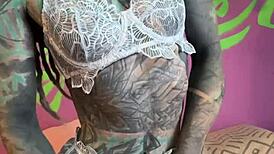 masturbation solo tattooed girl dirty talk with german