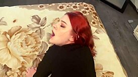 Redhead Teen 18+ with Natural Tits Loves to Fuck Amateur Couple!