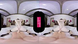 Tantalizing Ivy Jones Shoves Dildo Deep in Petite Blonde Pussy for VR Reality