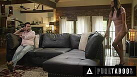 imagine fingering that wet pussy while leashed sub aria sloane begs stepdad's rough cock in garage.