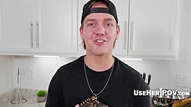 stepmom's freeuse birthday turns into family pov pussy slave surprise with feet fetish downblouse