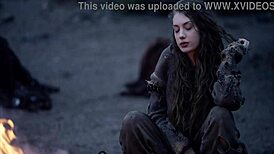 fantasy baremaidens at the campfire