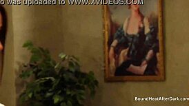 dominant madame fingers busty lesbian slave's big tits ass in hardcore bdsm bondage