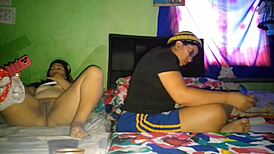 i rub my fat pussy while stepsis does college homework