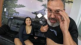 whoa nicole ventura's first time as the naughty brazilian latina newbie 😏 juicy ass big pussy pierced nipples dirty talk backstage