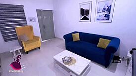 ebony maid facial from horny boss doggystyle