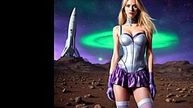 Teen Blows Monster Alien Cock in Sci-Fi Space Slut PMV Parody