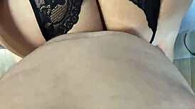 huge ass wife creampied deep while humiliating her watching cuckold husband