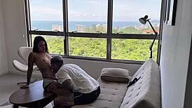 she slept uncovered so i slid in deep passionate ebony pussy ride cowgirl