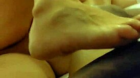 cheating chubby blonde milf's hotel bathroom footjob and doggystyle slut fest