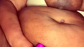 Ebony BBW Milf Creams and Squirts Gushing Wet on Huge Toy