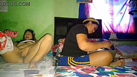 i rub my fat pussy while stepsis does college homework