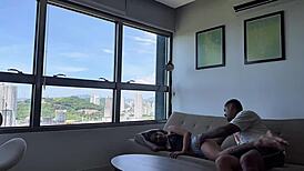 she slept uncovered so i slid in deep passionate ebony pussy ride cowgirl