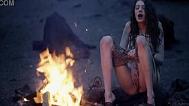 fantasy baremaidens at the campfire