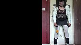 Shy Bisexual Sissy Crossdresser Swallows Cum in Heels Humiliation