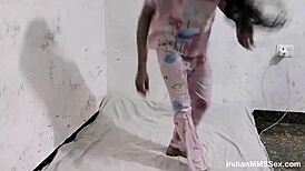 Indian college coed wife fingers pussy in hot desi muslim roleplay