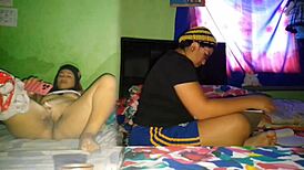 i rub my fat pussy while stepsis does college homework