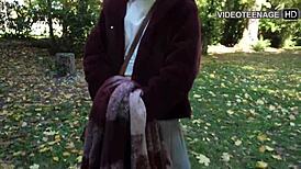 um lovely 18yo french girl next door tries first porn casting outdoors