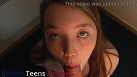 British 18-Year-Old's First Blowjob on Camera