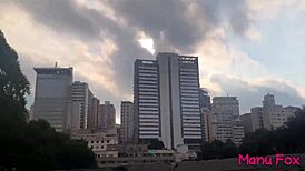 sexy latina strips outdoors waiting for public street fuck