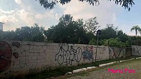 sexy latina strips outdoors waiting for public street fuck