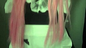 Maid astarioth spreads wet pussy masturbates with vibrator in uniform bondage for raise squirting closeup