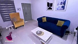 ebony maid facial from horny boss doggystyle