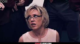 I watched busty mature teacher gangbanged by four students