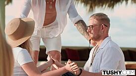 tushy anal yoga babe with tight ass and small tits rides deepthroat doggystyle spooning craving ass to mouth fillup