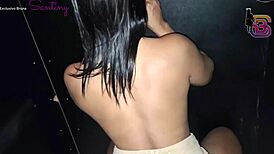 old swingers cuckold shares busty brunette big ass with monster black cock gloryhole blowjob group